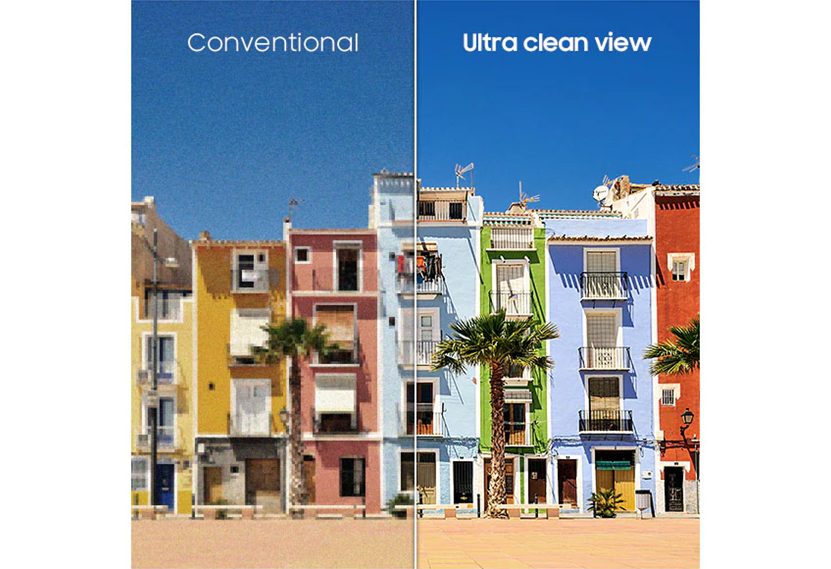 Στην φωτογραφία δείχνει την διαφορά στην εικόνα απο συμβατική στο σύστημα Ultra Clean View